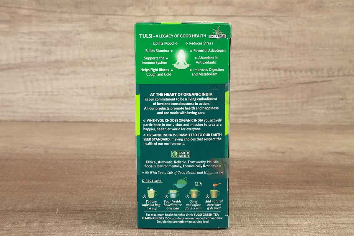 Organic India Tulsi Lemon & Ginger Green Tea 25 Bag
