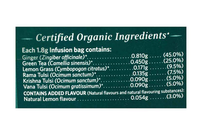 Organic India Tulsi Lemon & Ginger Green Tea 25 Bag