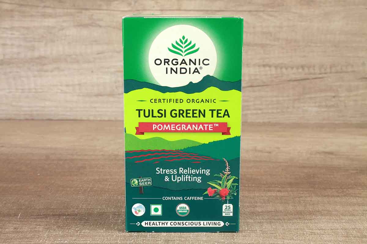 Organic India Tulsi Green Tea Pomegranate 25 Bag 50 Gm
