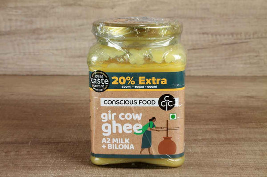 Conscious Food Gir Cow Ghee A2 Milk + Bilona 500 Gm