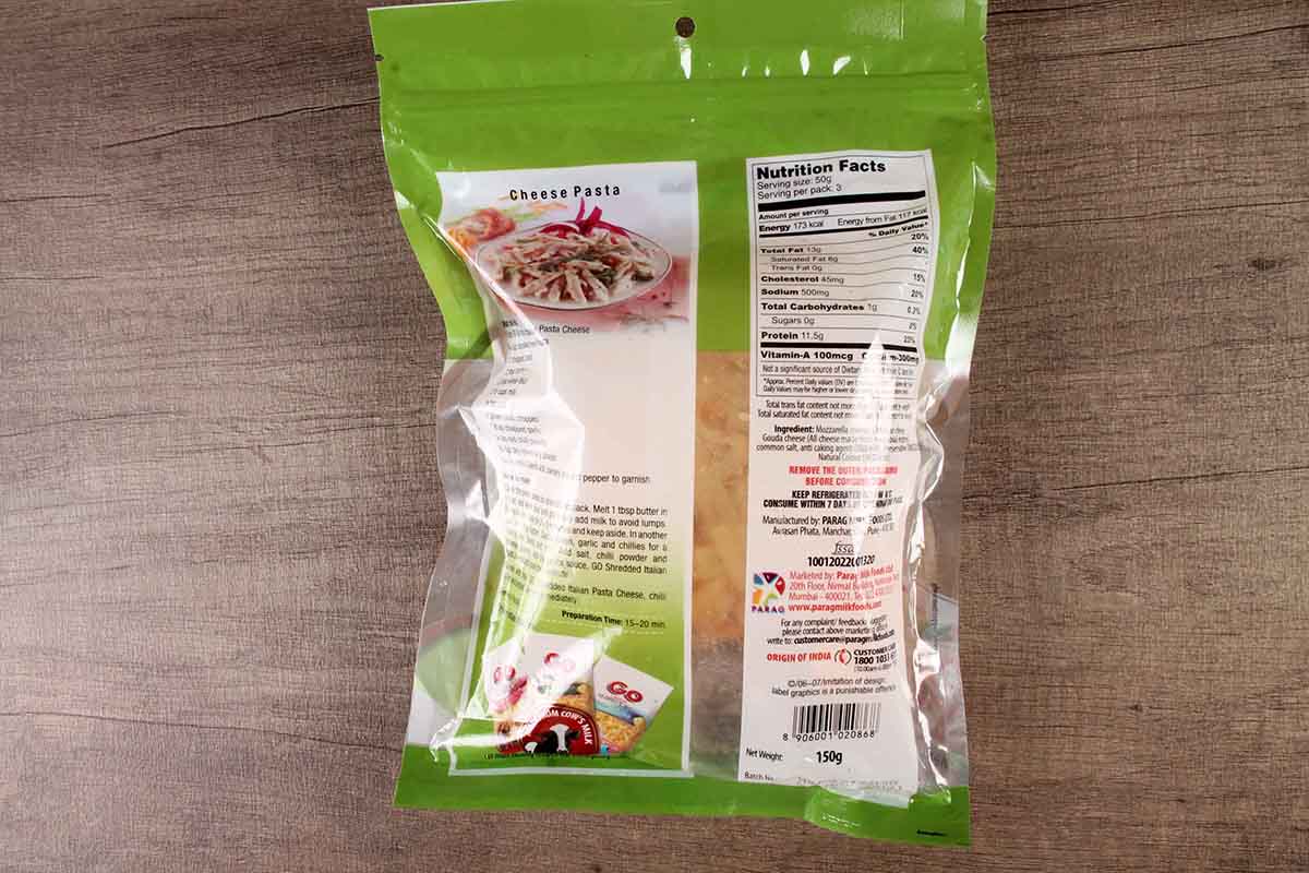 Go Shredded Italian Pasta Cheese 150 Gm