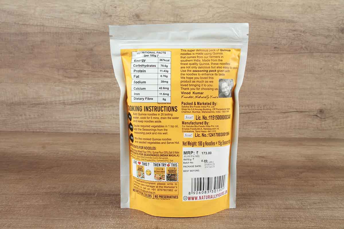 Naturally Yours Quinoa Noodles 180 Gm