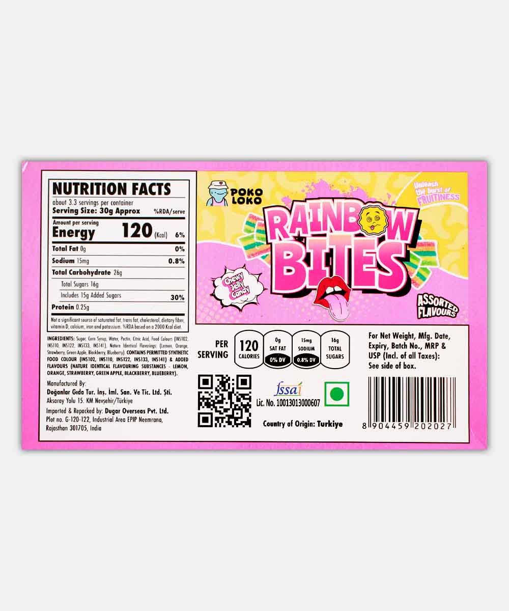 Poko Loko Rainbow Bites Jelly Candy 90 Gm