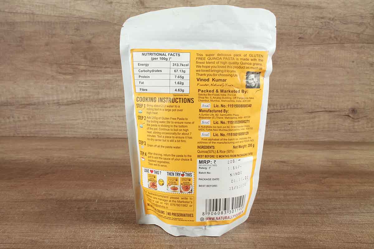 Naturally Yours Quinoa Pasta 200 Gm
