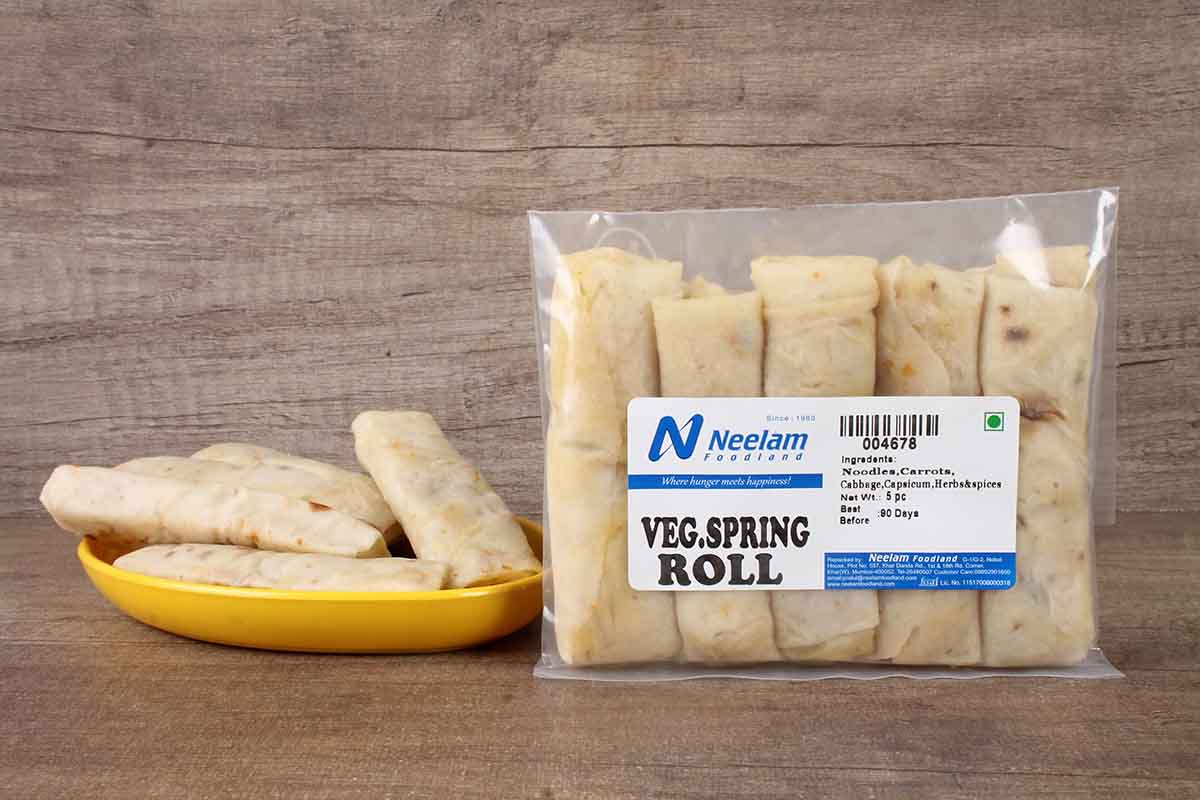 【springroll です！】ジェル170個以上のまとめ売り Noodles Spring Roll 5 Pc 242 gm - Neelam Foodland Mumbai