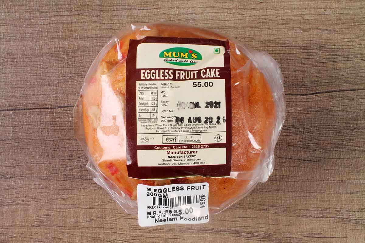 Mums Eggless Fruit Cake 200 Gm