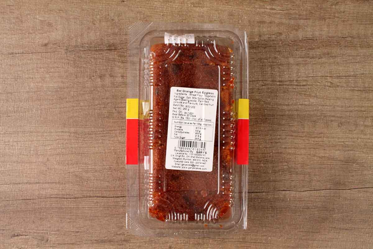 Garys Egg Less Orange Fruit Cake 250 Gm