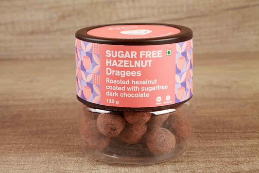 Entisi Sugar Free Hazelnut Dragees Coated Dark Chocolate 120 Gm