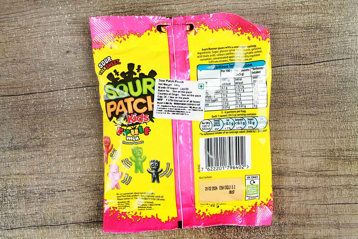 Sour Then Sweet Sour Patch Kids Mix Fruit Flavour Sweets 130 Gm
