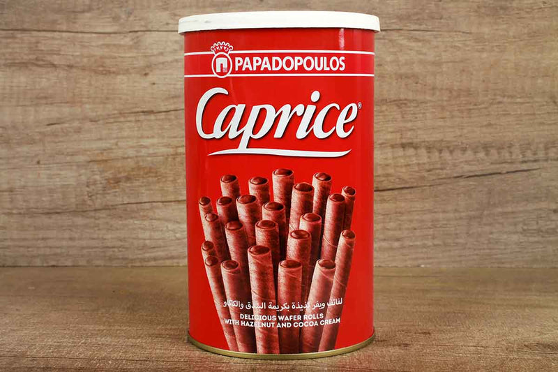 papadopoulos hazelnut and cocoa cream wafer roll 250