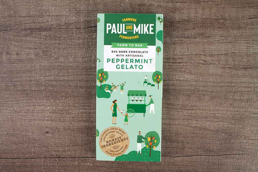Paul And Mike 64% Dark Chocolate With Artisanal Peppermint Gelato 68 Gm