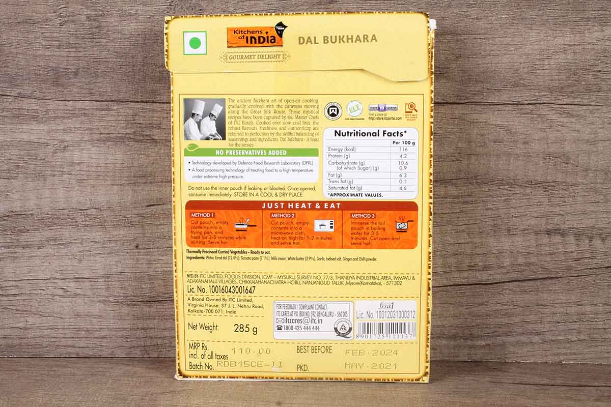 Kitchens Of India Dal Bukhara Heat & Eat 285G