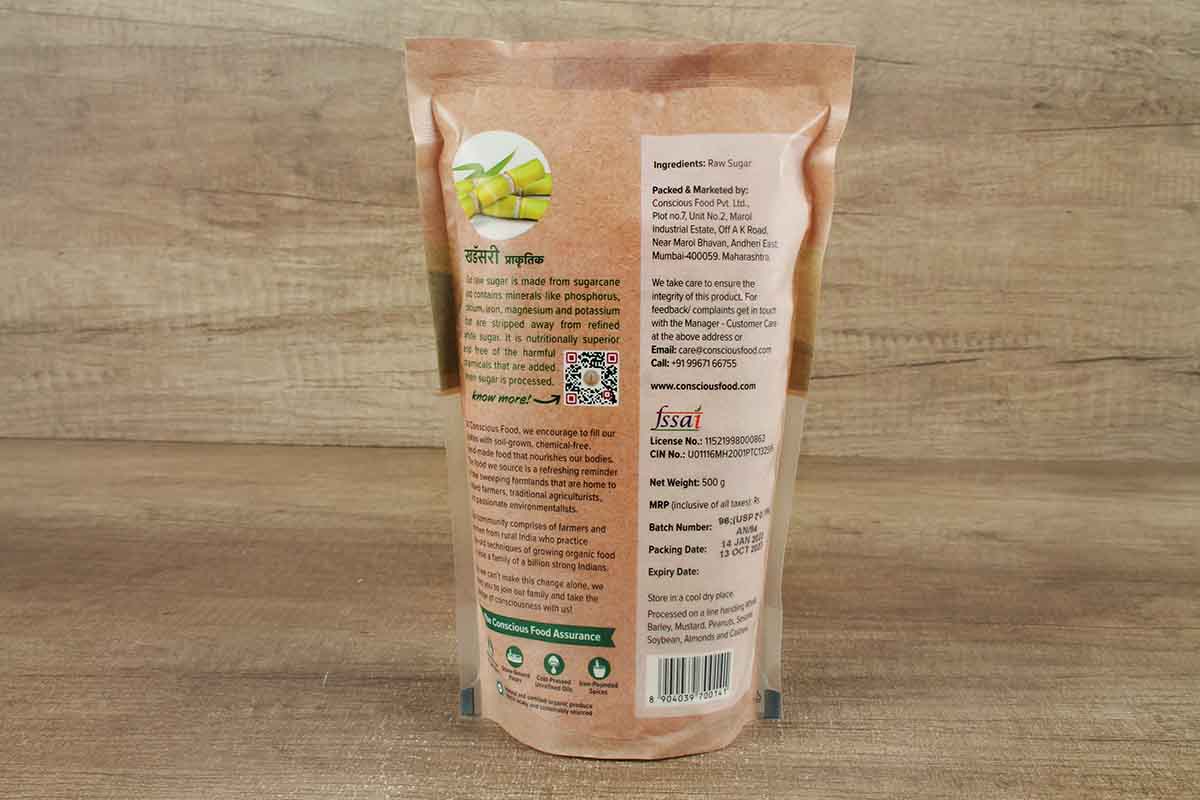 Conscious Food Raw Sugar 500 Gm