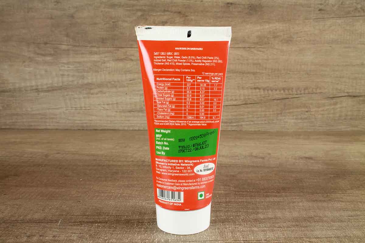 Wingreens Sweet Chilli Garlic Sauce 180 Gm