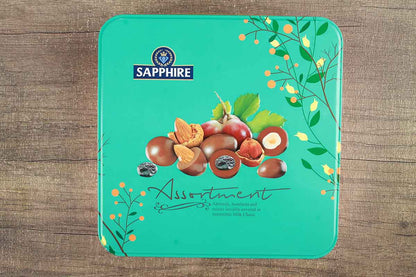 Sapphire Assortment Almond Hazelnut And Raisins Lavishly Covered In Irresistible Milk Chocolate 200 Gm