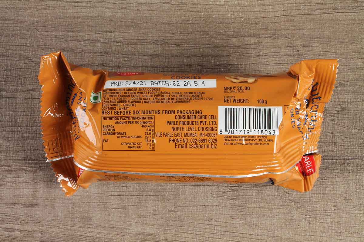 Parle Platina Nutricrunch Ginger Snap Cookies 100 Gm