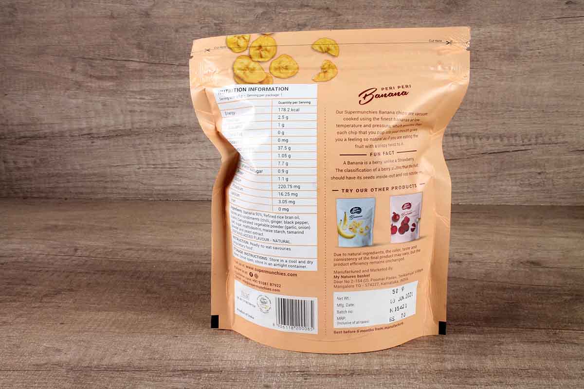 Super Munchies Peri Peri Banana Chips 50 Gm