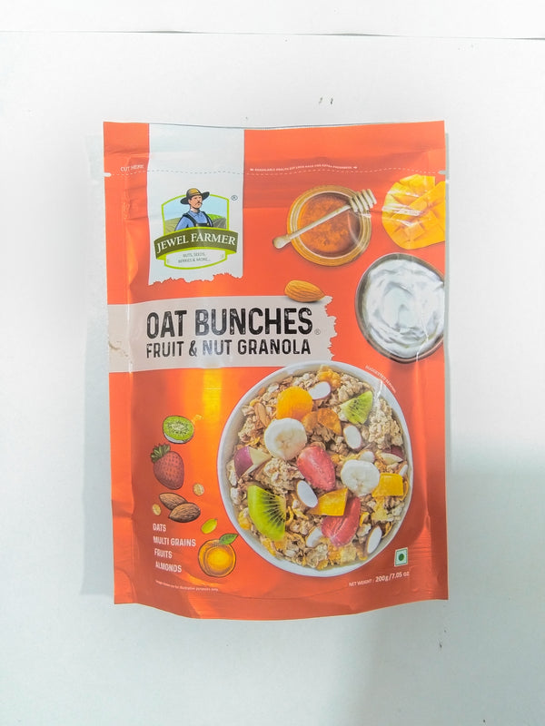 JEWEL FARMER OAT BUNCHES FRUIT & NUT GRANOLA 200 GM