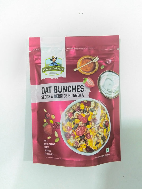 JEWEL FARMER OAT BUNCHES SEEDS & BERRIES GRANOLA 200 GM