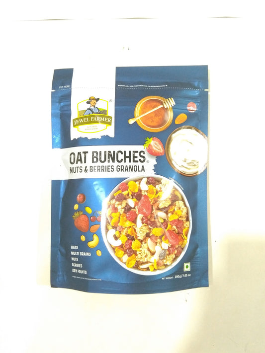Jewel Farmer Oat Bunches Nuts & Berries Granola 200 Gm