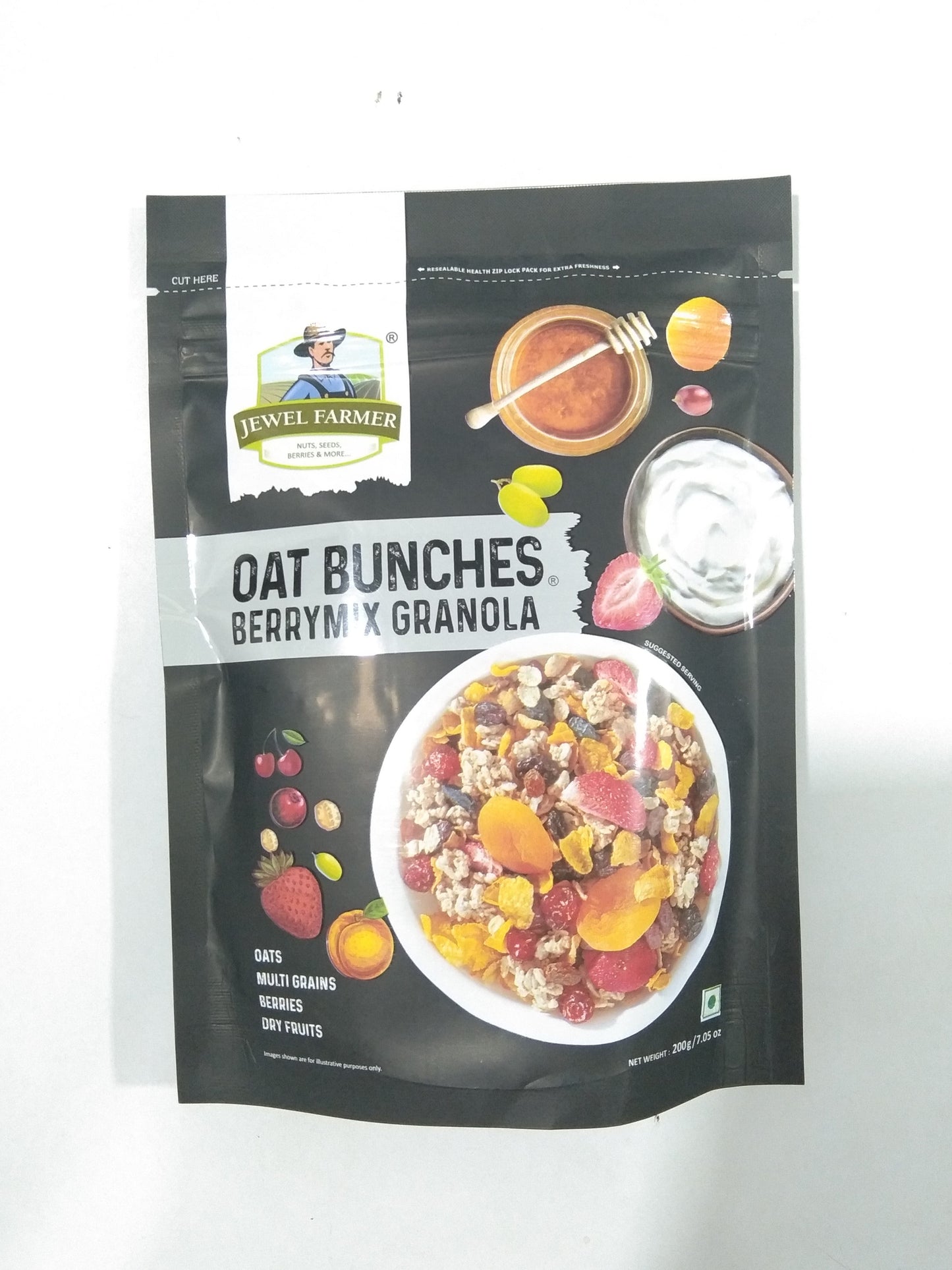 Jewel Farmer Oat Bunches Berrymix Granola 200 Gm