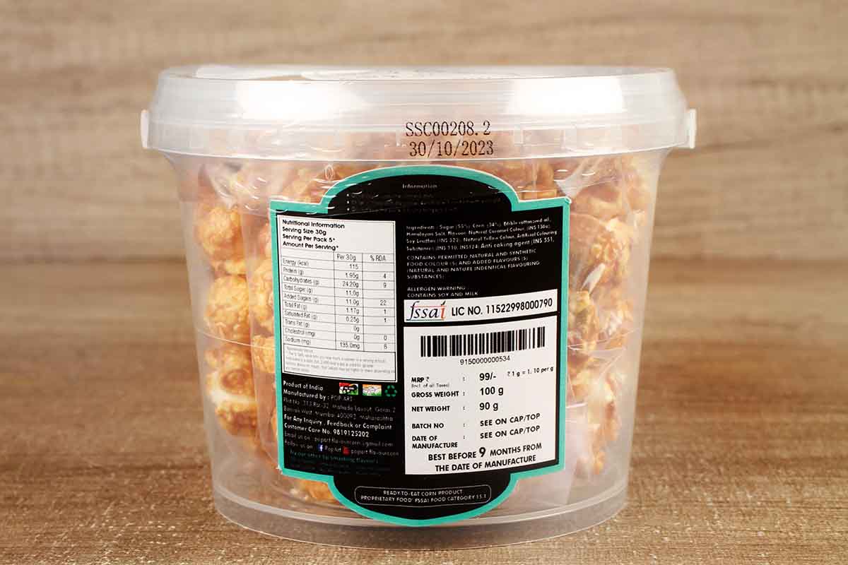 Pop Art Salted Caramel Popcorn 90 Gm