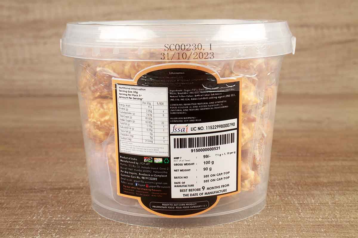 Pop Art Classic Caramel Popcorn 90 Gm