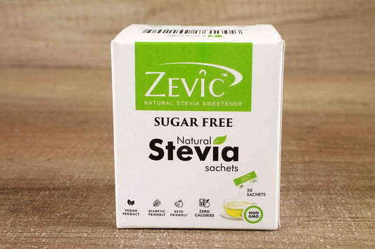 Zevic Stevia Suger Free Zero Calories Powder 50 Sachets