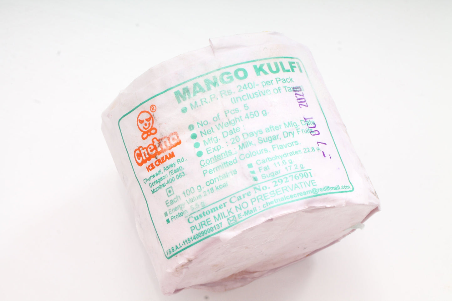 Chetna Mango Kulfi Slice 475 Gm