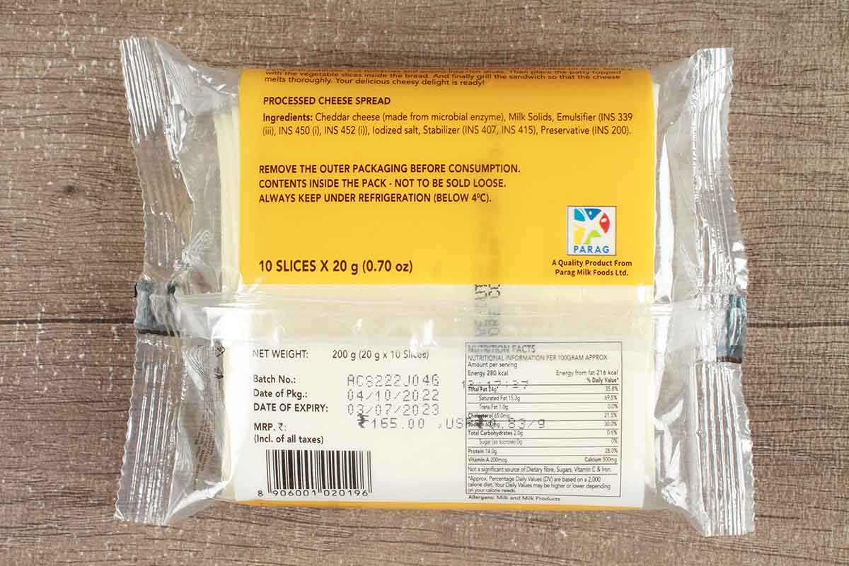 Go Plain Cheese Slice 200 Gm 10 Slices