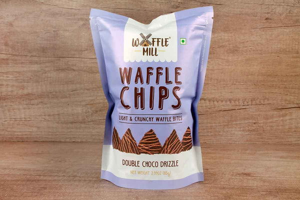 WAFFLE MILL DOUBLE CHOCO DRIZZLE WAFFLE CHIPS 85