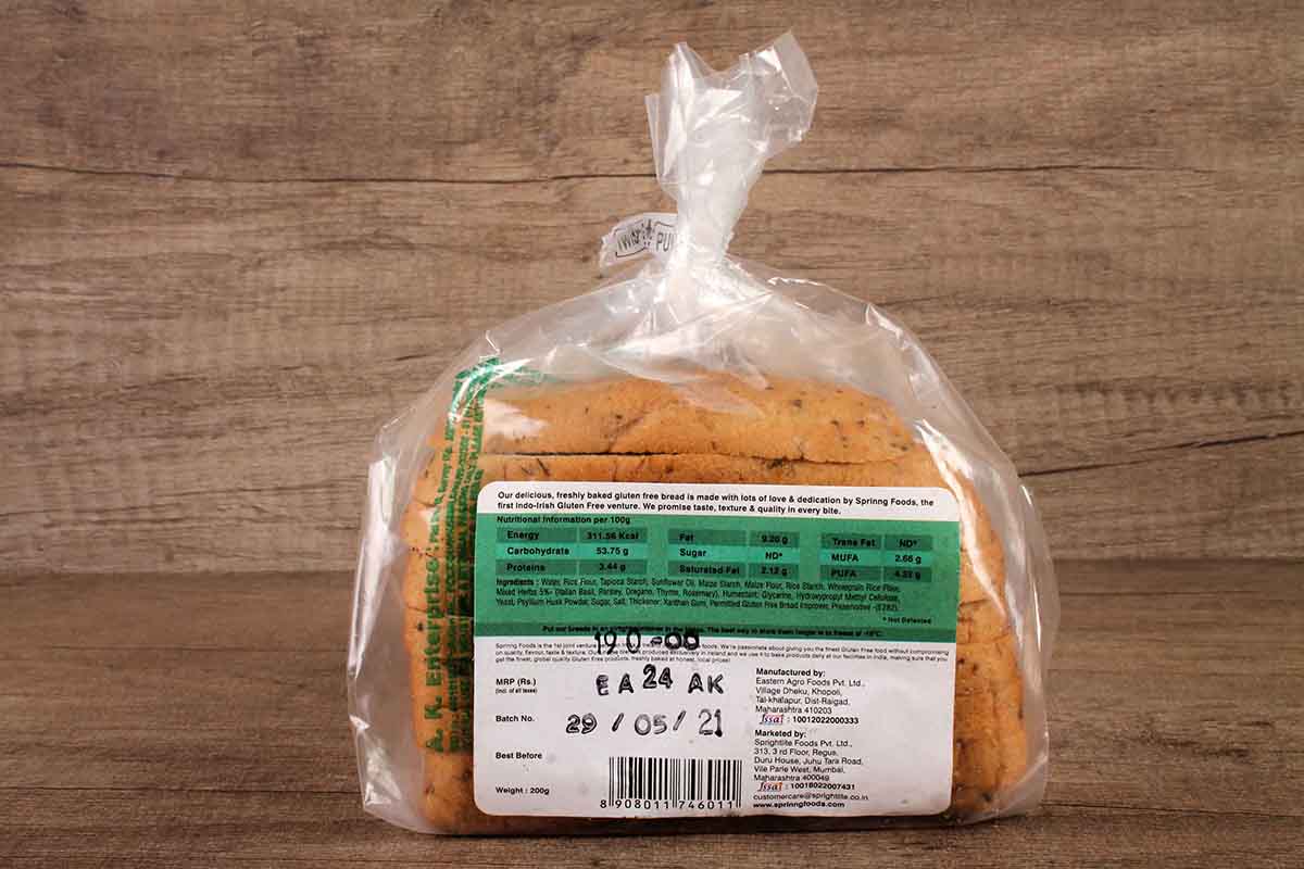 Spring Herb Gluten Free Bread 200 Gm
