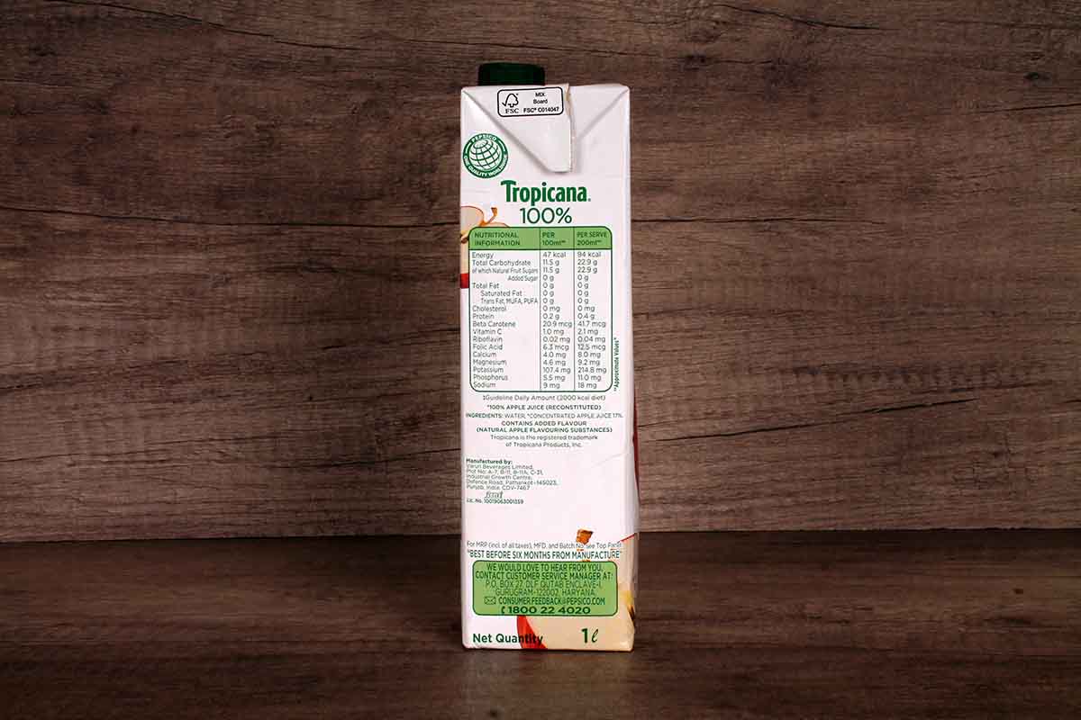 Tropicana 100% Apple Juice No Added Sugar 1 Ltr