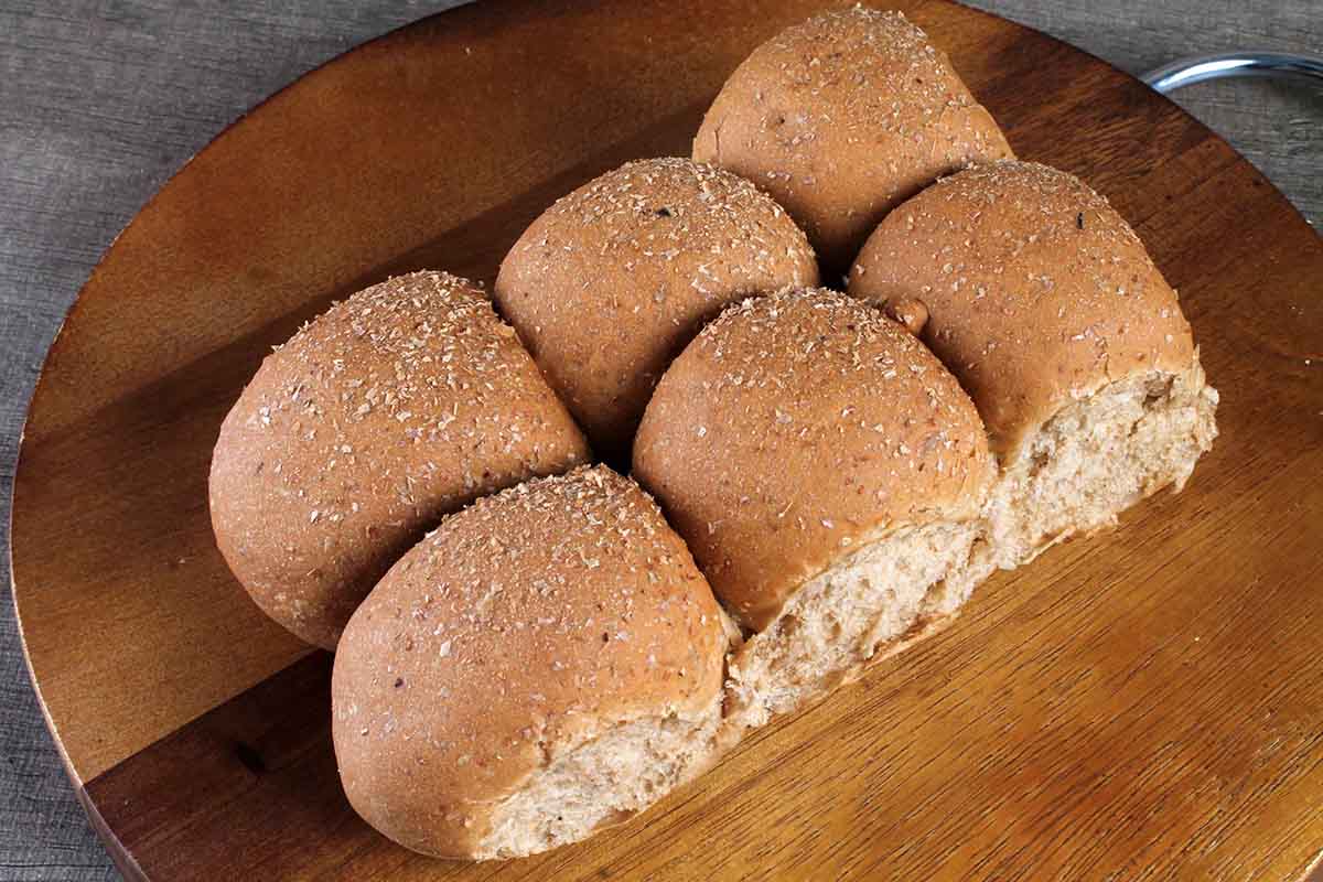Whole Wheat Mini Bun 100 Gm 6 Pc