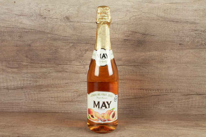May Gold Non Alcoholic No Added Sugar Peach Flavour Sparkling Fruit Juice 750 Ml
