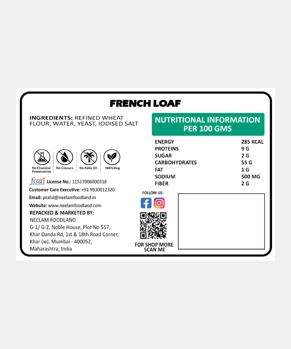 White French Loaf Bread 250 Gm