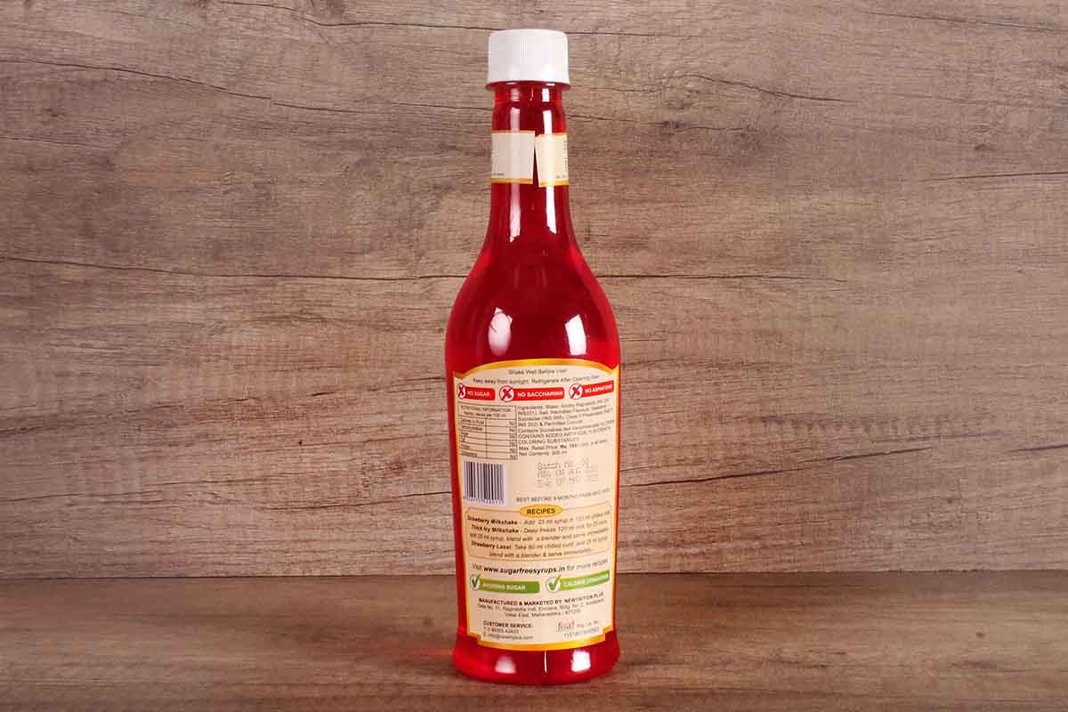 Newtrition Strawberry Sugar Free Syrup 500 Ml