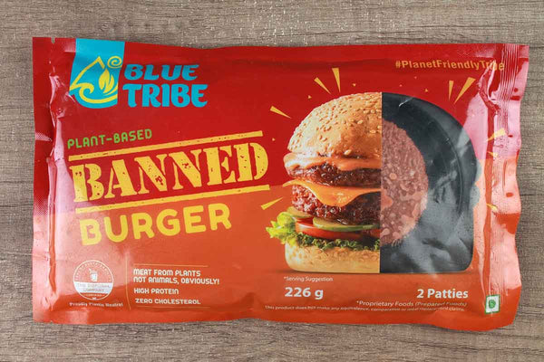 blue tribe base plant banned burger 226 gm 2 patties