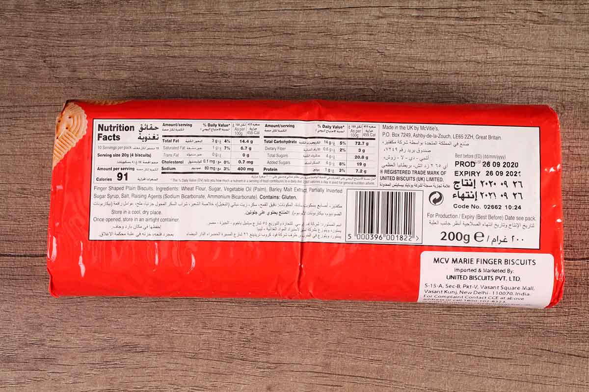 Mcvities Marie Finger Biscuits 200 Gm