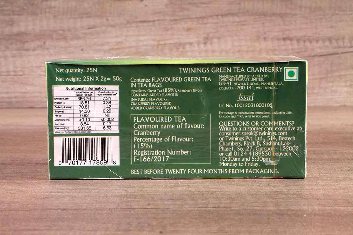 Twining Cranberry Green Tea (25 Bag)