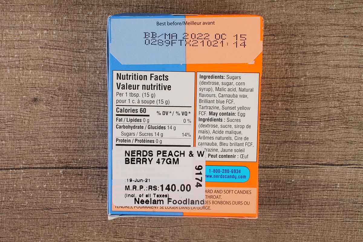 Nerds Peach & Wildberry Crunchy Candy 47 Gm