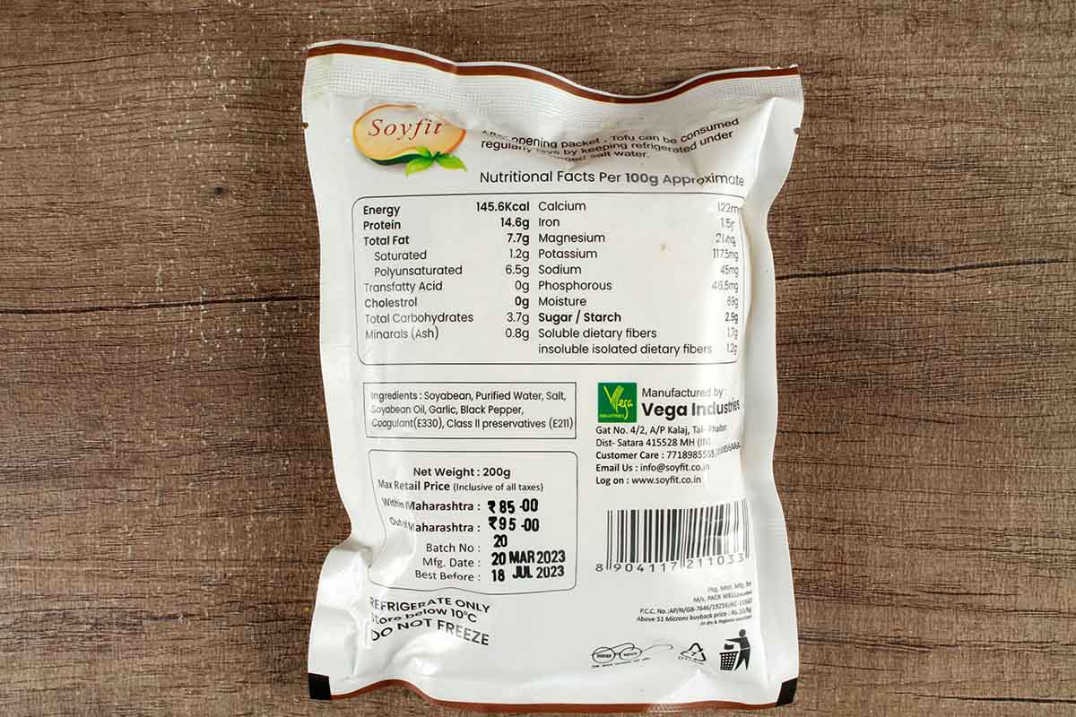 Soyfit Tofu Garlic Pepper Paneer 200 Gm