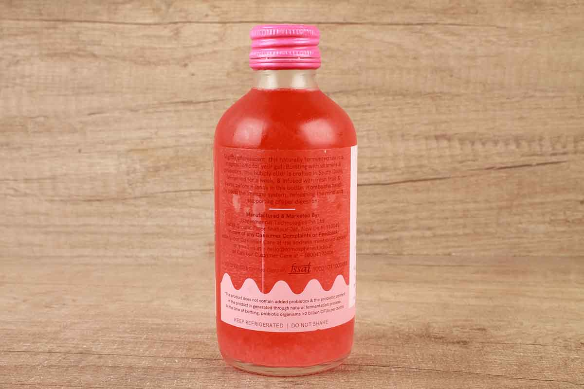 Atmosphere Sparkling Probiotic Raspberry Lemonade Kombucha Tea 210 Ml