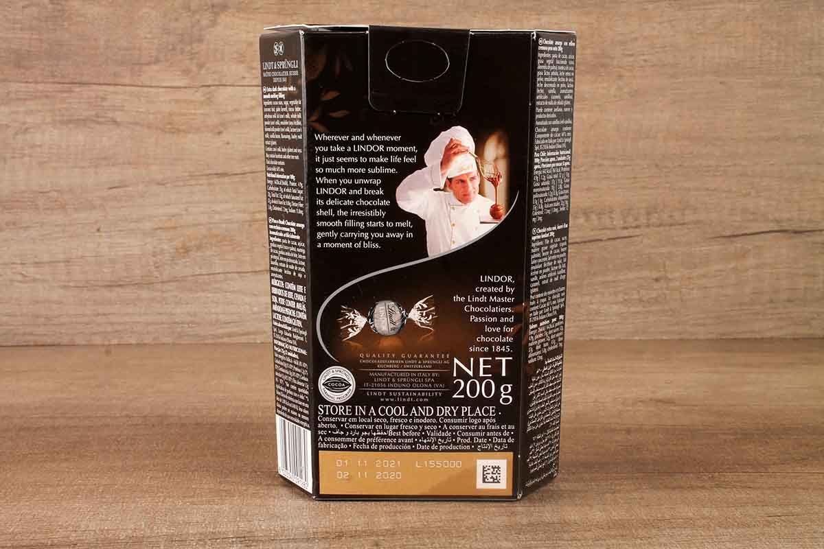 Lindt Lindor 60% Cocoa Extra Dark Chocolate 200 Gm