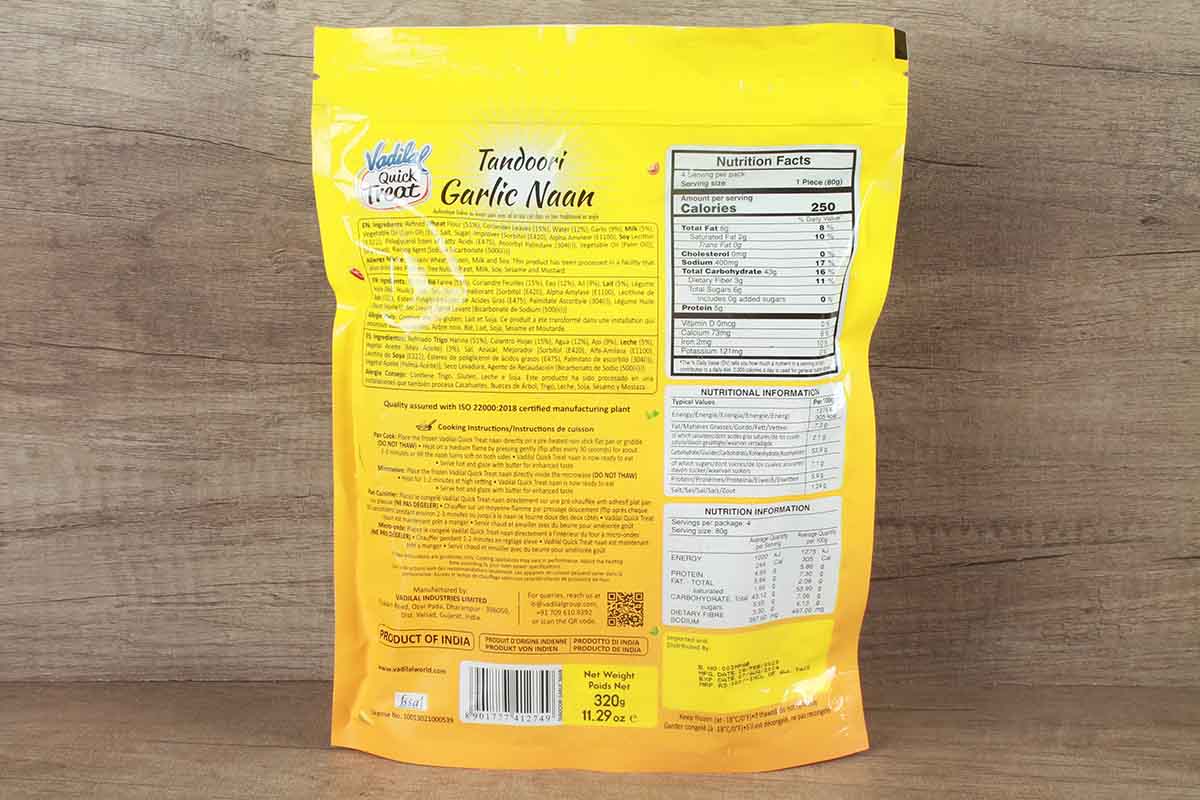 Vadilal Tandoori Garlic Naan 320 Gm