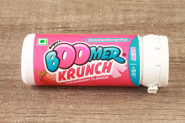 wrigleys boomer krunch strawberry flavour chewing gum 28.8