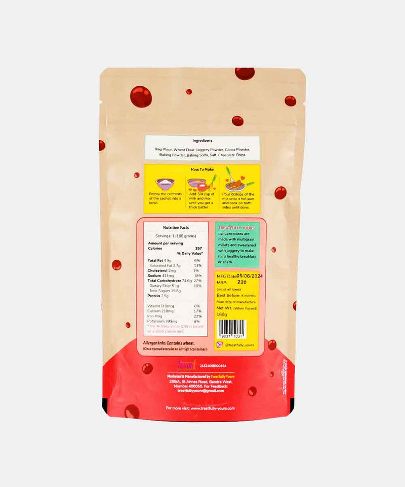 TREATFULLY YOURS CHOCOLATE CHIP PANCAKE MIX 160