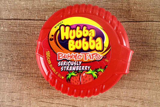 Hubba Bubba Bubble Tape Seriously Strawberry Bubble Gum 56 Gm