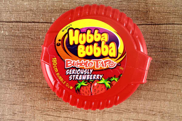 hubba bubba bubble tape seriously strawberry bubble gum 56 gm