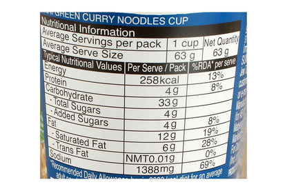 Blue Dragon Thai Green Curry Noodle 63 Gm